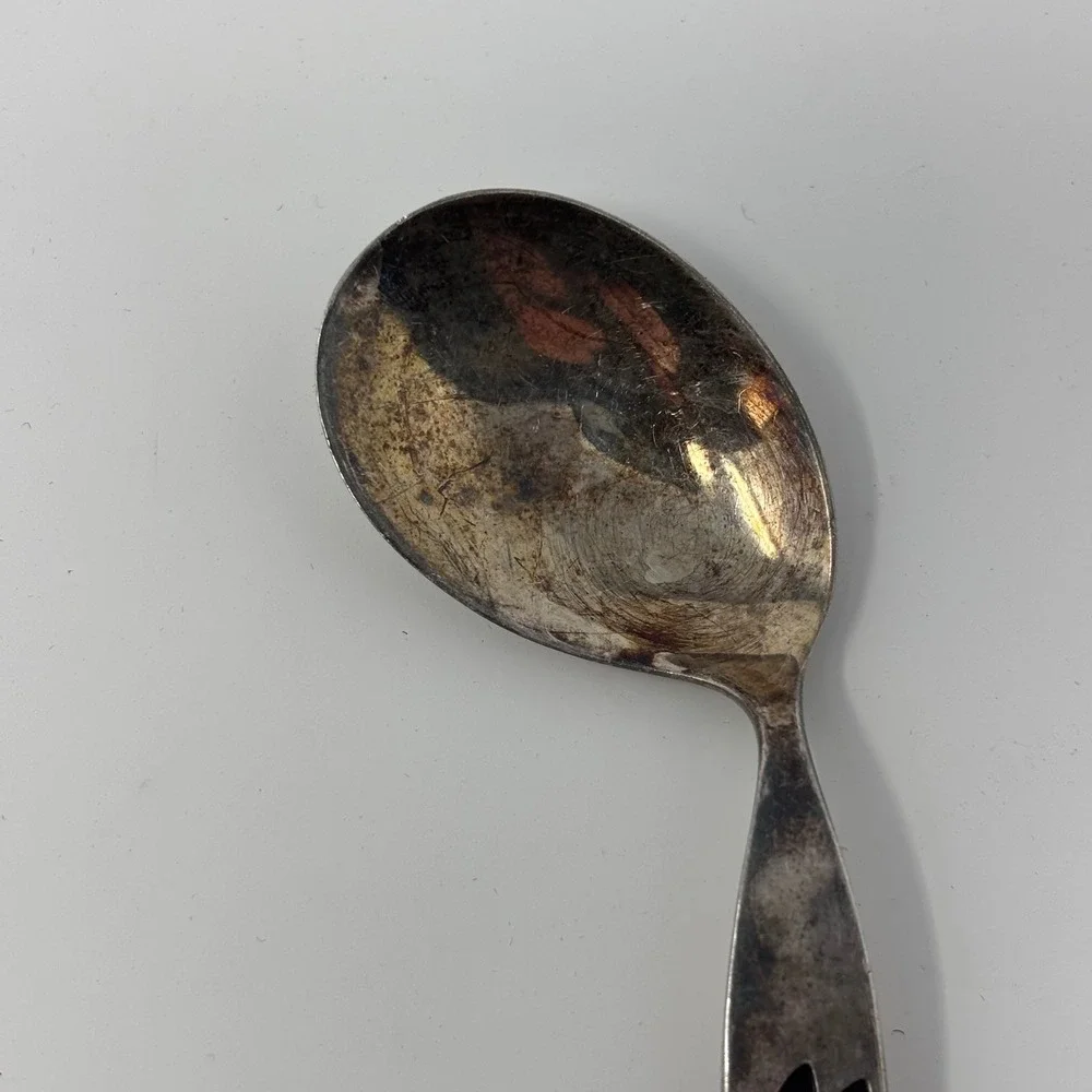 Antique W-Germany Rabbit & Evald Nielsen Danish Silverplate Mouse‎ Child Spoons